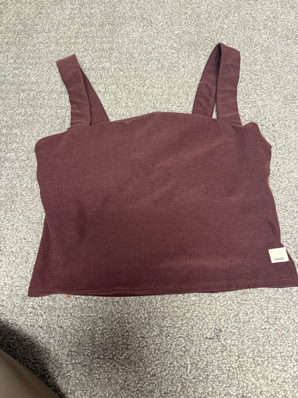 Vuori Elevation Square-Neck Tank in Maroon